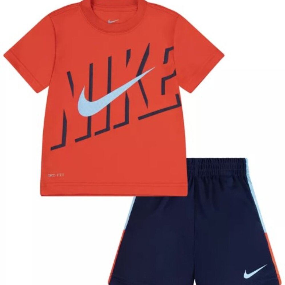 NWT Nike Baby Boy Icon Tee & Mesh Shorts Set MSRP $36 Midnight Navy